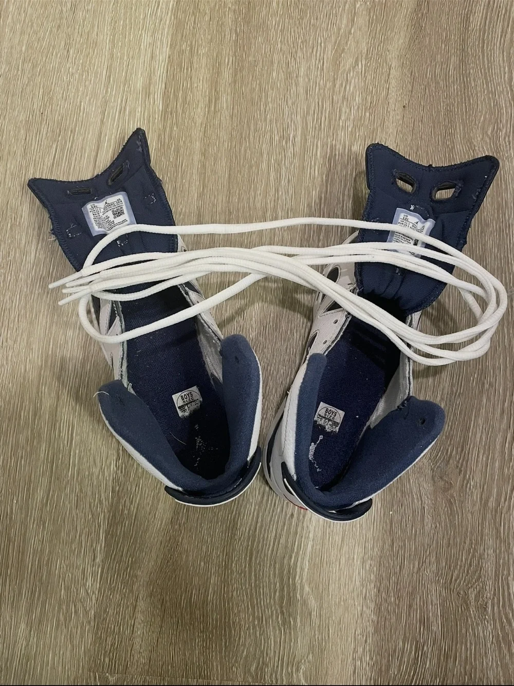 EUC Jordan Kids Navy and White High-Top Sneakers Size 12c